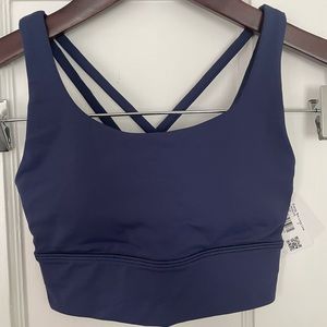 NEW WITH TAGS Lululemon Energy longline sports bra size 2 in color ‘night sea’
